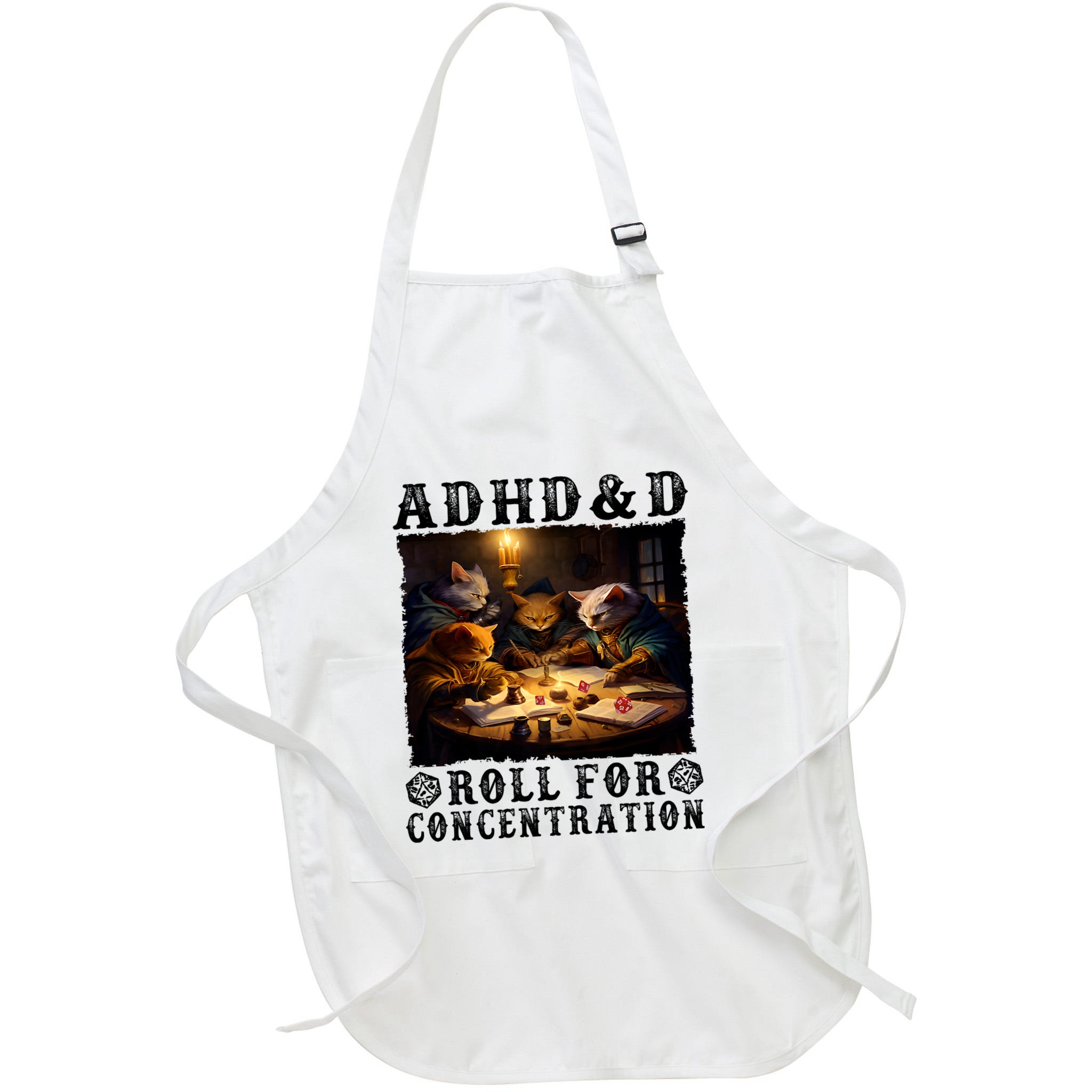 Cats Rpg Gamer Roll For Concentration Funny Quote Apparel Apron