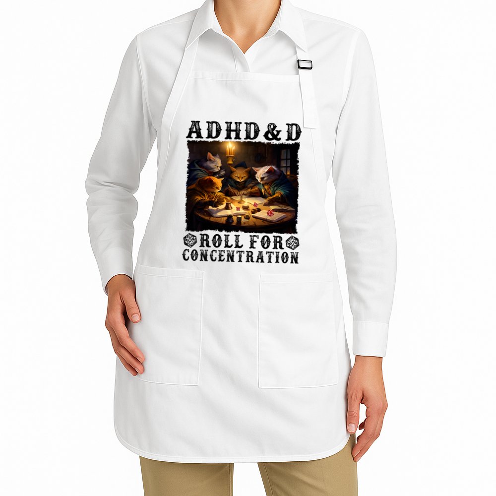 Cats Rpg Gamer Roll For Concentration Funny Quote Apparel Apron