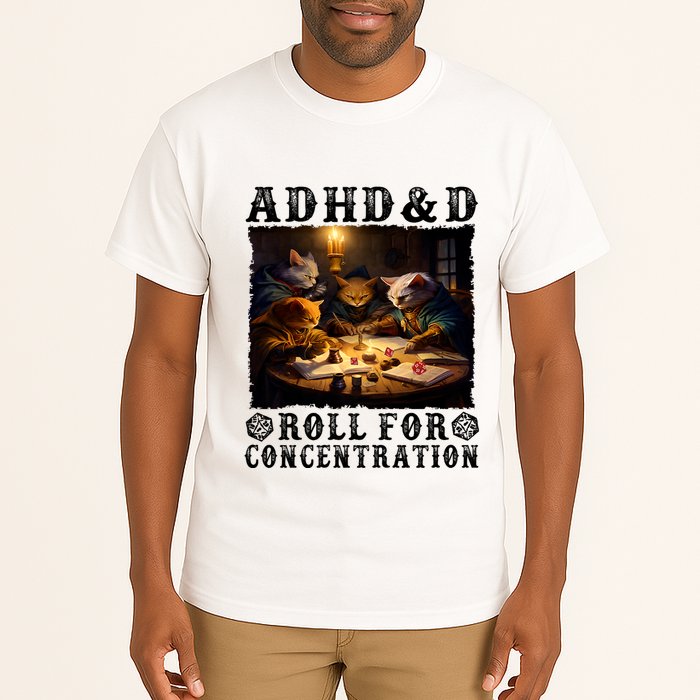 Cats Rpg Gamer Roll For Concentration Funny Quote Apparel Tall T-Shirt