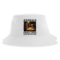 Cats Rpg Gamer Roll For Concentration Funny Quote Apparel Sustainable Bucket Hat