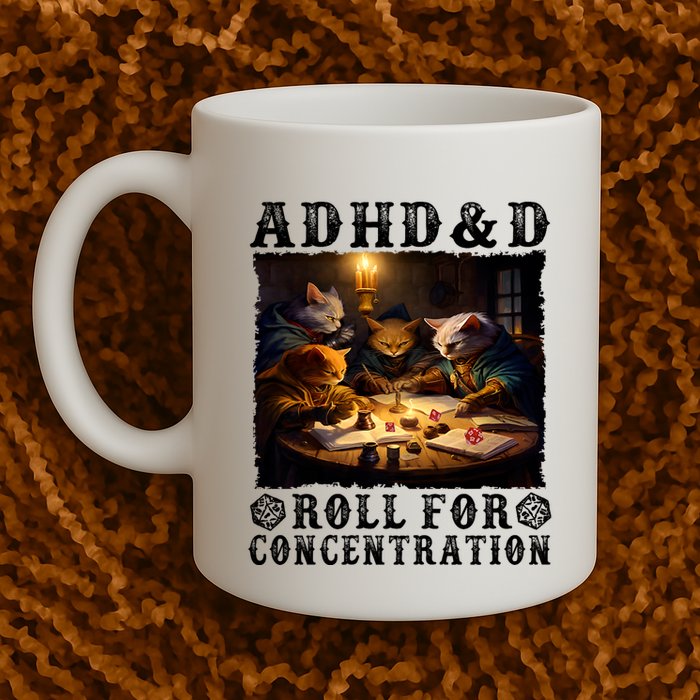 Cats Rpg Gamer Roll For Concentration Funny Quote Apparel Mug