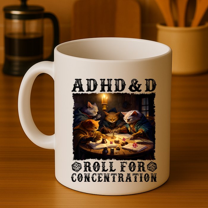 Cats Rpg Gamer Roll For Concentration Funny Quote Apparel Mug