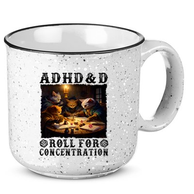 Cats Rpg Gamer Roll For Concentration Funny Quote Apparel 15oz Campfire Ceramic Mug