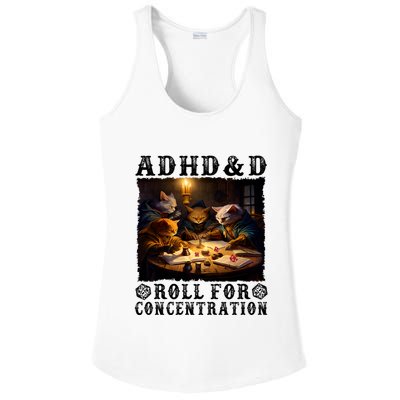 Cats Rpg Gamer Roll For Concentration Funny Quote Apparel Ladies PosiCharge Competitor Racerback Tank