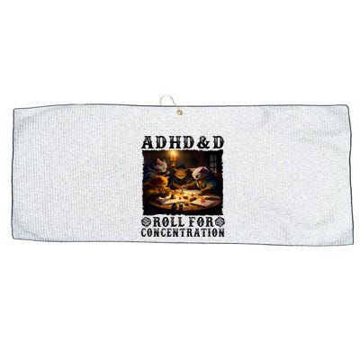 Cats Rpg Gamer Roll For Concentration Funny Quote Apparel Large Microfiber Waffle Golf Towel
