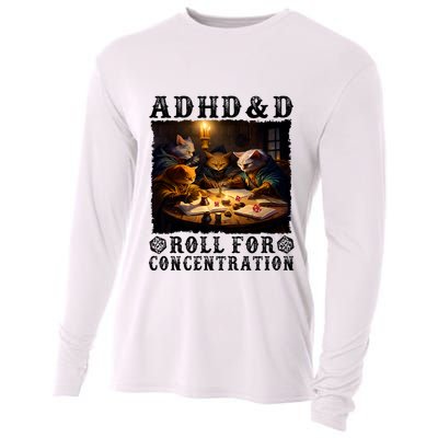 Cats Rpg Gamer Roll For Concentration Funny Quote Apparel Cooling Performance Long Sleeve Crew