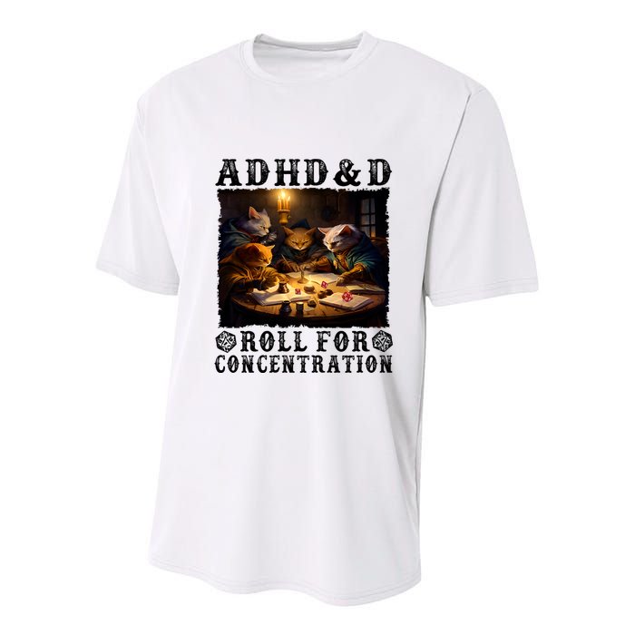 Cats Rpg Gamer Roll For Concentration Funny Quote Apparel Youth Performance Sprint T-Shirt
