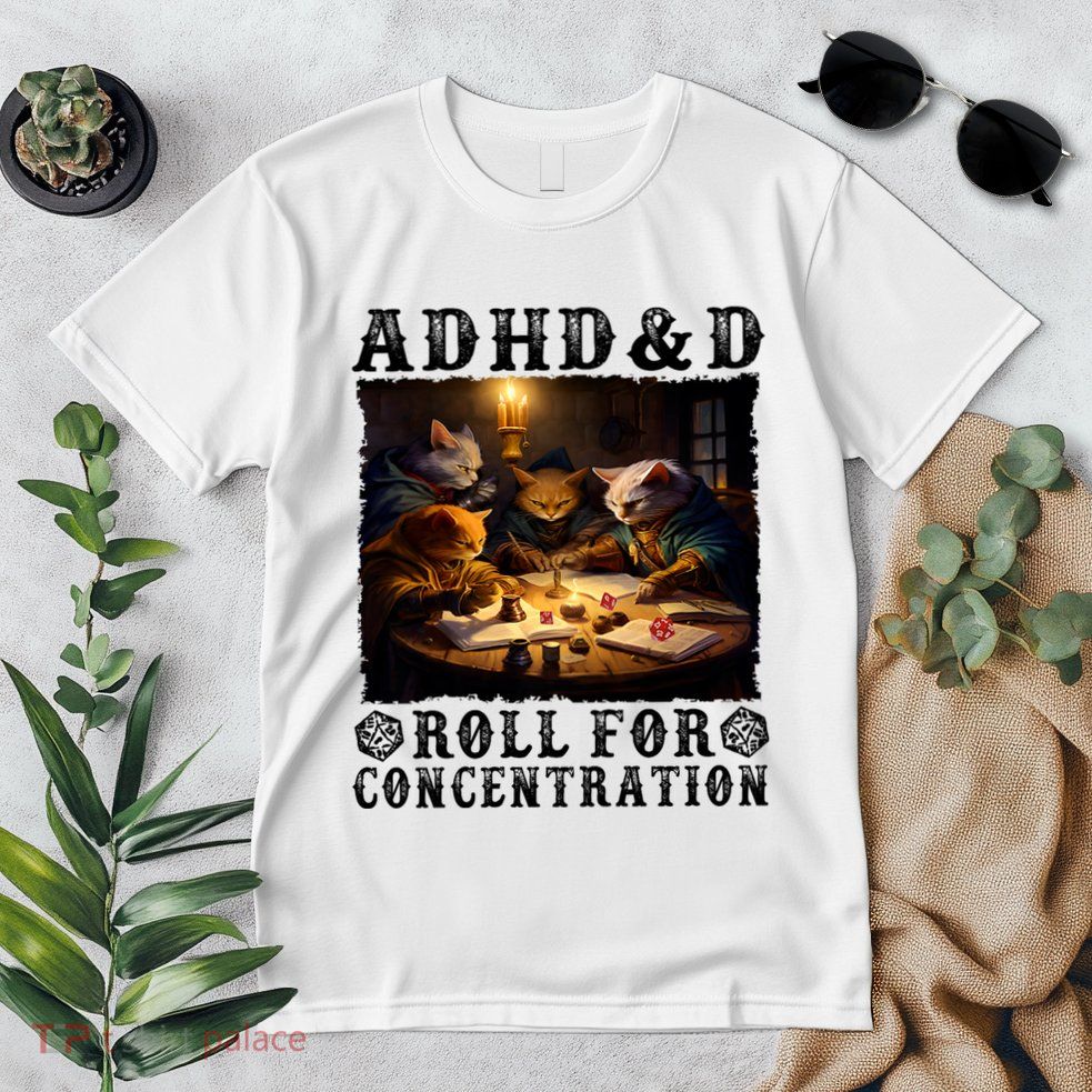 Cats Rpg Gamer Roll For Concentration Funny Quote Apparel Premium T-Shirt