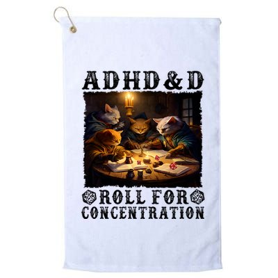 Cats Rpg Gamer Roll For Concentration Funny Quote Apparel Golf Towel