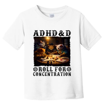 Cats Rpg Gamer Roll For Concentration Funny Quote Apparel Toddler T-Shirt