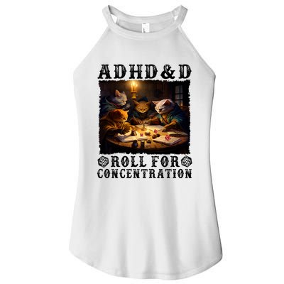 Cats Rpg Gamer Roll For Concentration Funny Quote Apparel Women's Perfect Tri Rocker Tank
