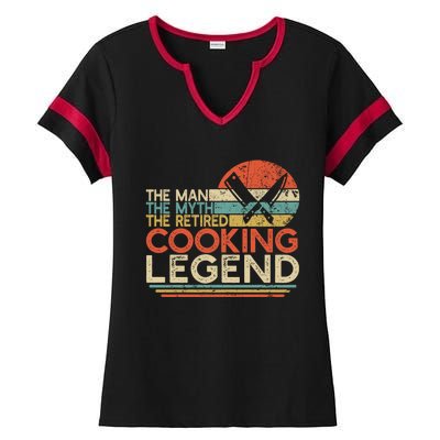 Chef Retiret Gift Myth Retired Cooking Legend Great Gift Ladies Halftime Notch Neck Tee