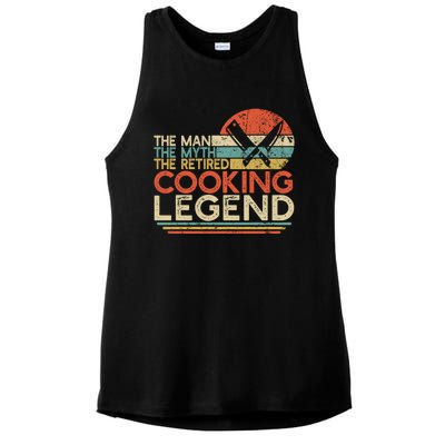 Chef Retiret Gift Myth Retired Cooking Legend Great Gift Ladies PosiCharge Tri-Blend Wicking Tank