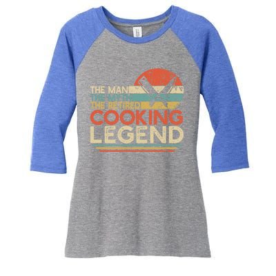 Chef Retiret Gift Myth Retired Cooking Legend Great Gift Women's Tri-Blend 3/4-Sleeve Raglan Shirt