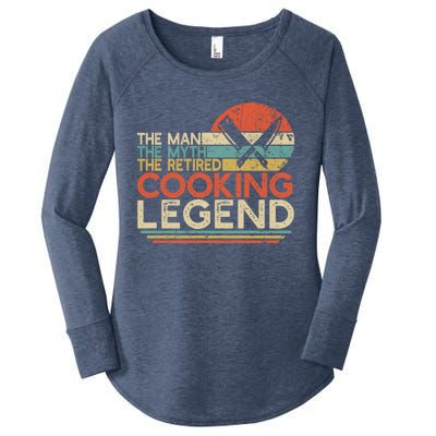 Chef Retiret Gift Myth Retired Cooking Legend Great Gift Women's Perfect Tri Tunic Long Sleeve Shirt