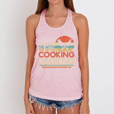 Chef Retiret Gift Myth Retired Cooking Legend Great Gift Women's Knotted Racerback Tank