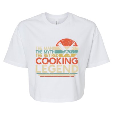 Chef Retiret Gift Myth Retired Cooking Legend Great Gift Bella+Canvas Jersey Crop Tee