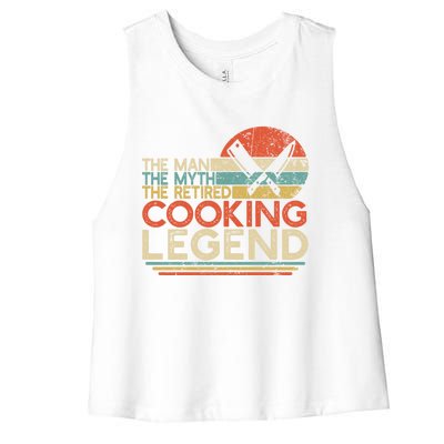 Chef Retiret Gift Myth Retired Cooking Legend Great Gift Women's Racerback Cropped Tank