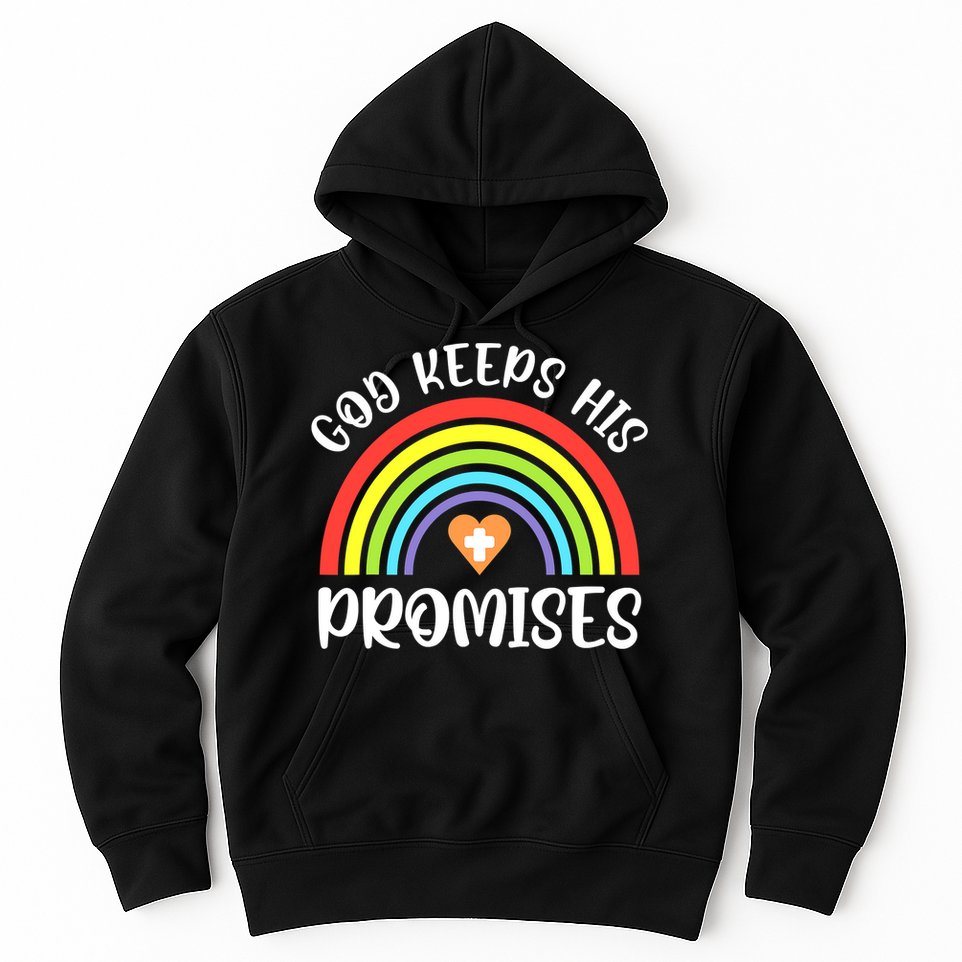 Christian Rainbow God Keeps His Promises Bible Noah Hoodie