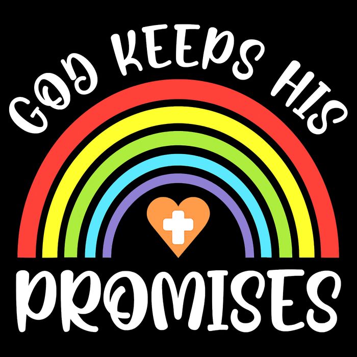 Christian Rainbow God Keeps His Promises Bible Noah 7-Panel Snapback Hat