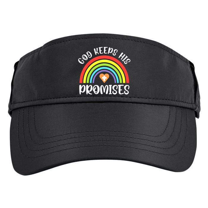 Christian Rainbow God Keeps His Promises Bible Noah Adult Drive Performance Visor