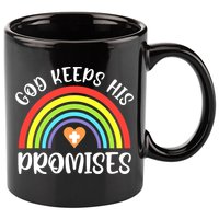 Christian Rainbow God Keeps His Promises Bible Noah 11oz C Handle Ceramic Mug