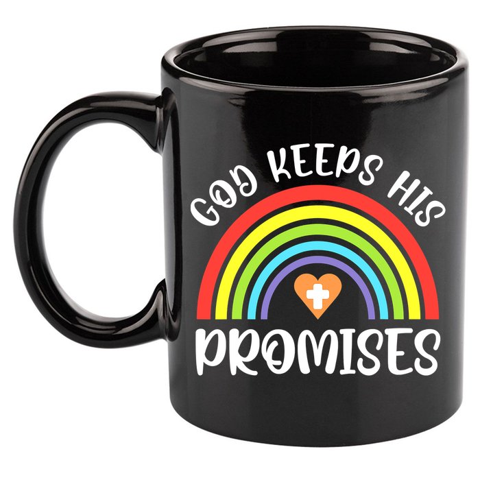 Christian Rainbow God Keeps His Promises Bible Noah 11oz C Handle Ceramic Mug