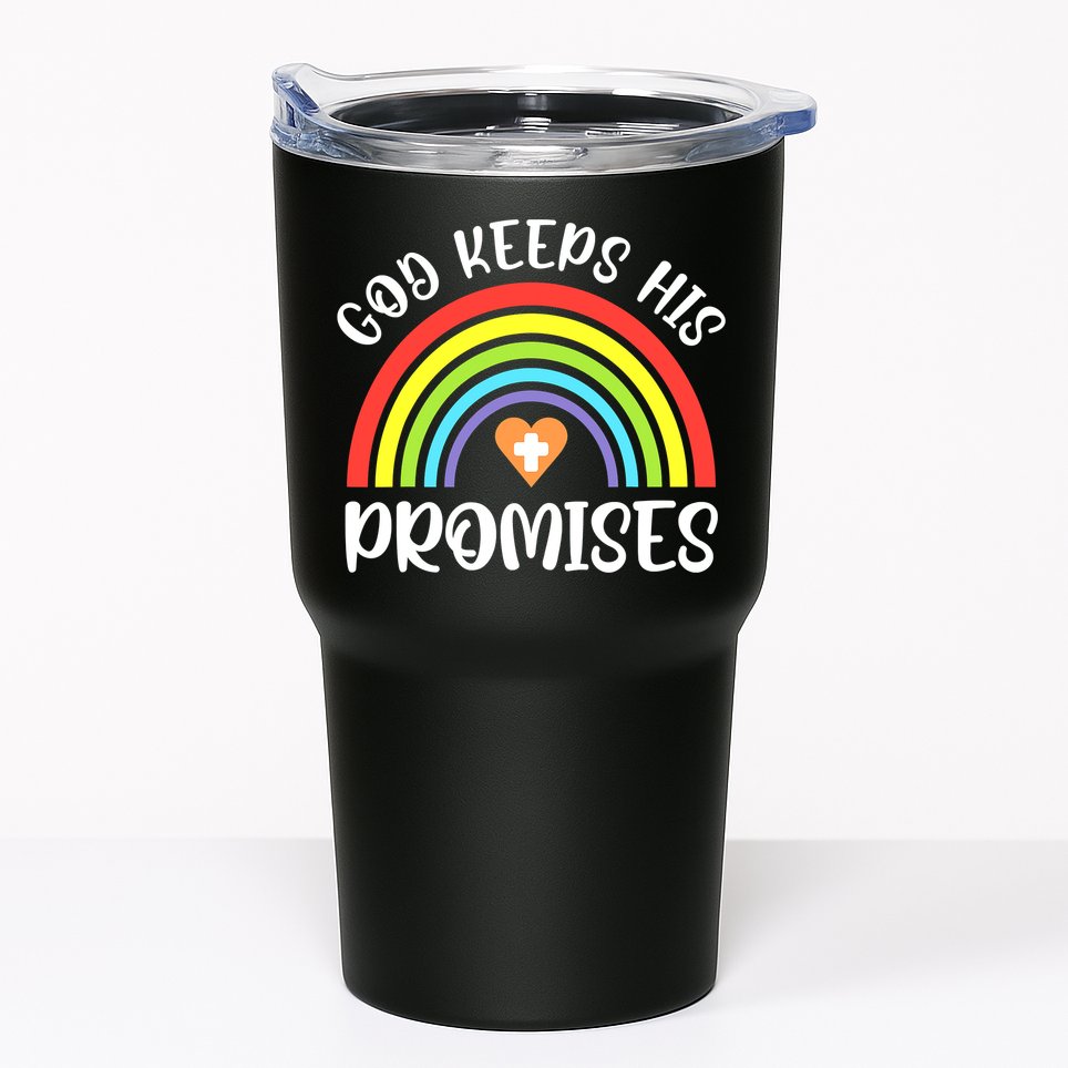 Christian Rainbow God Keeps His Promises Bible Noah Tumbler