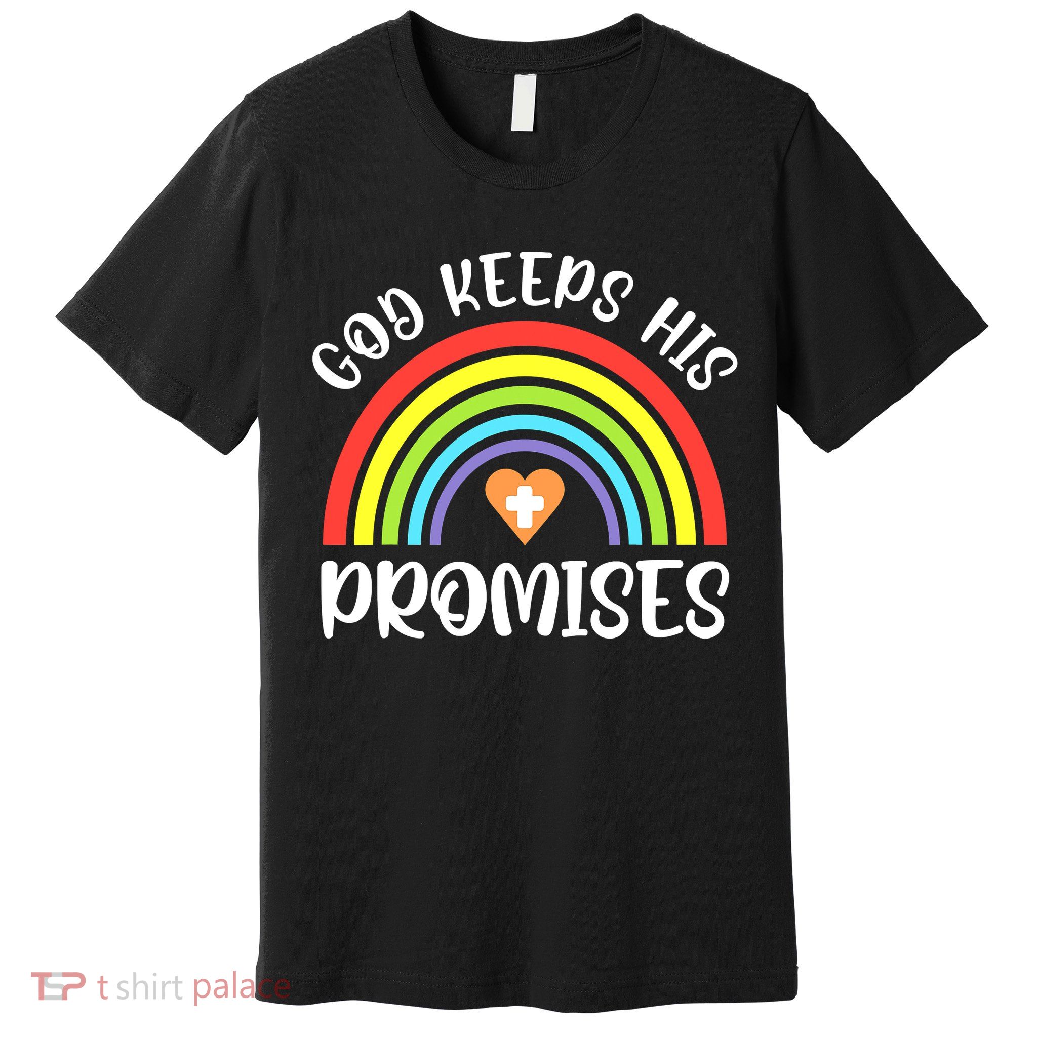 Christian Rainbow God Keeps His Promises Bible Noah Premium T-Shirt