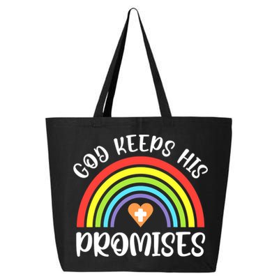 Christian Rainbow God Keeps His Promises Bible Noah 25L Jumbo Tote