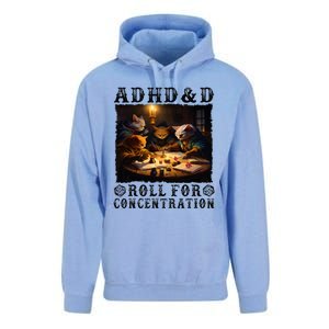 Cats Rpg Gamer Roll For Concentration Funny Quote Apparel Unisex Surf Hoodie