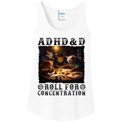 Cats Rpg Gamer Roll For Concentration Funny Quote Apparel Ladies Essential Tank