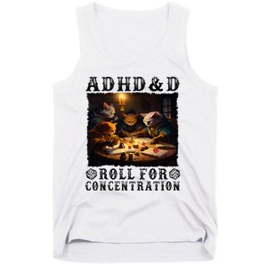 Cats Rpg Gamer Roll For Concentration Funny Quote Apparel Tank Top