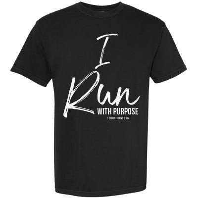 Christian Running Gift For Runners I Run With Purpose Garment-Dyed Heavyweight T-Shirt