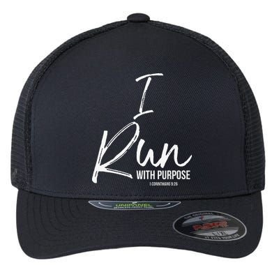 Christian Running Gift For Runners I Run With Purpose Flexfit Unipanel Trucker Cap