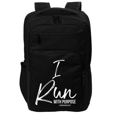 Christian Running Gift For Runners I Run With Purpose Impact Tech Backpack