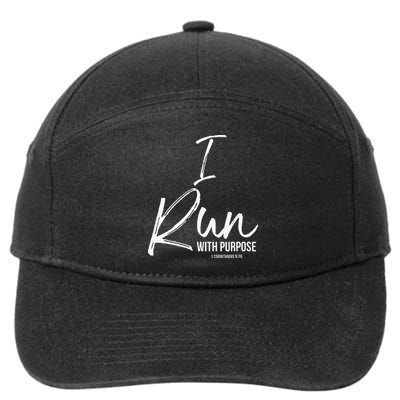 Christian Running Gift For Runners I Run With Purpose 7-Panel Snapback Hat