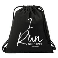 Christian Running Gift For Runners I Run With Purpose Drawstring Bag