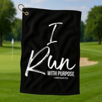 Christian Running Gift For Runners I Run With Purpose Golf Towel