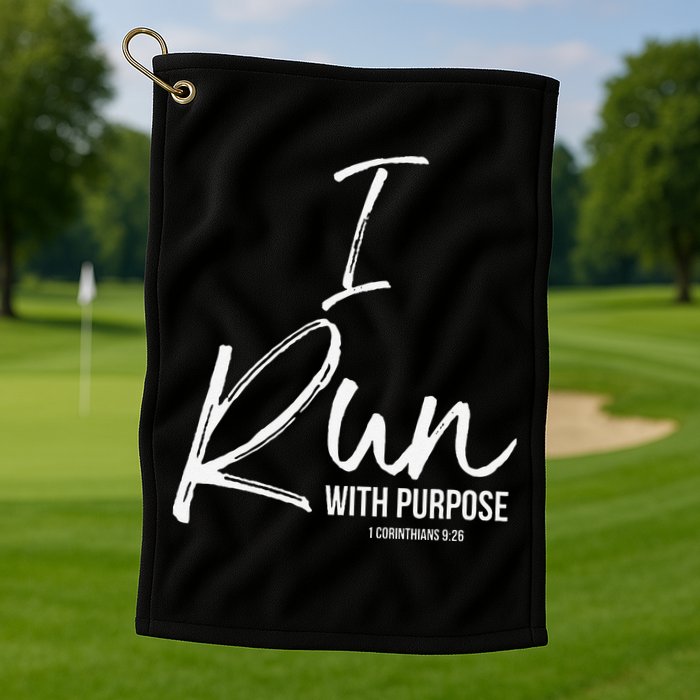 Christian Running Gift For Runners I Run With Purpose Golf Towel