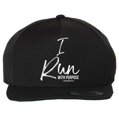 Christian Running Gift For Runners I Run With Purpose Wool Snapback Cap