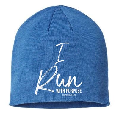 Christian Running Gift For Runners I Run With Purpose Sustainable Beanie
