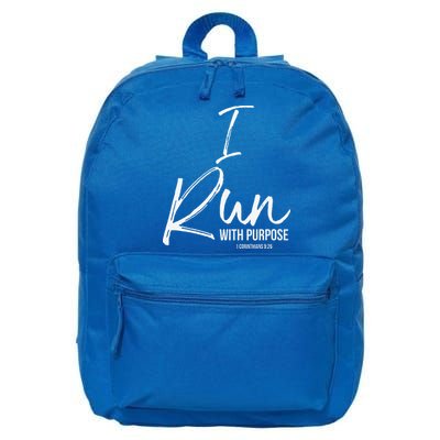Christian Running Gift For Runners I Run With Purpose 16 in Basic Backpack
