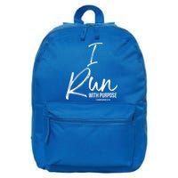 Christian Running Gift For Runners I Run With Purpose 16 in Basic Backpack