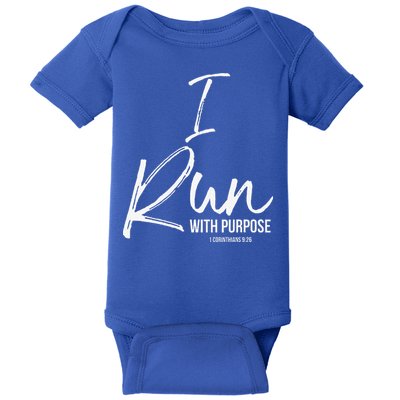 Christian Running Gift For Runners I Run With Purpose Baby Bodysuit