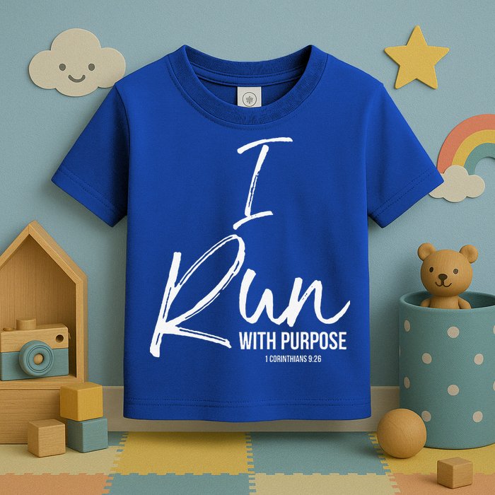 Christian Running Gift For Runners I Run With Purpose Toddler T-Shirt