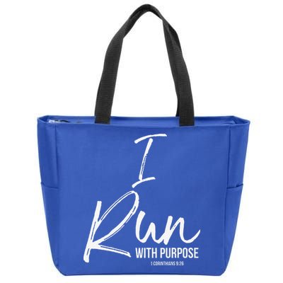Christian Running Gift For Runners I Run With Purpose Zip Tote Bag