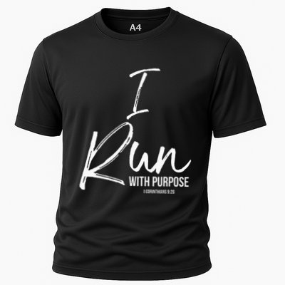 Christian Running Gift For Runners I Run With Purpose Cooling Performance Crew T-Shirt
