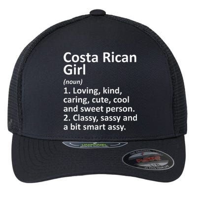 COSTA RICAN GIRL COSTA RICA Gift Funny Country Roots Descent Flexfit Unipanel Trucker Cap