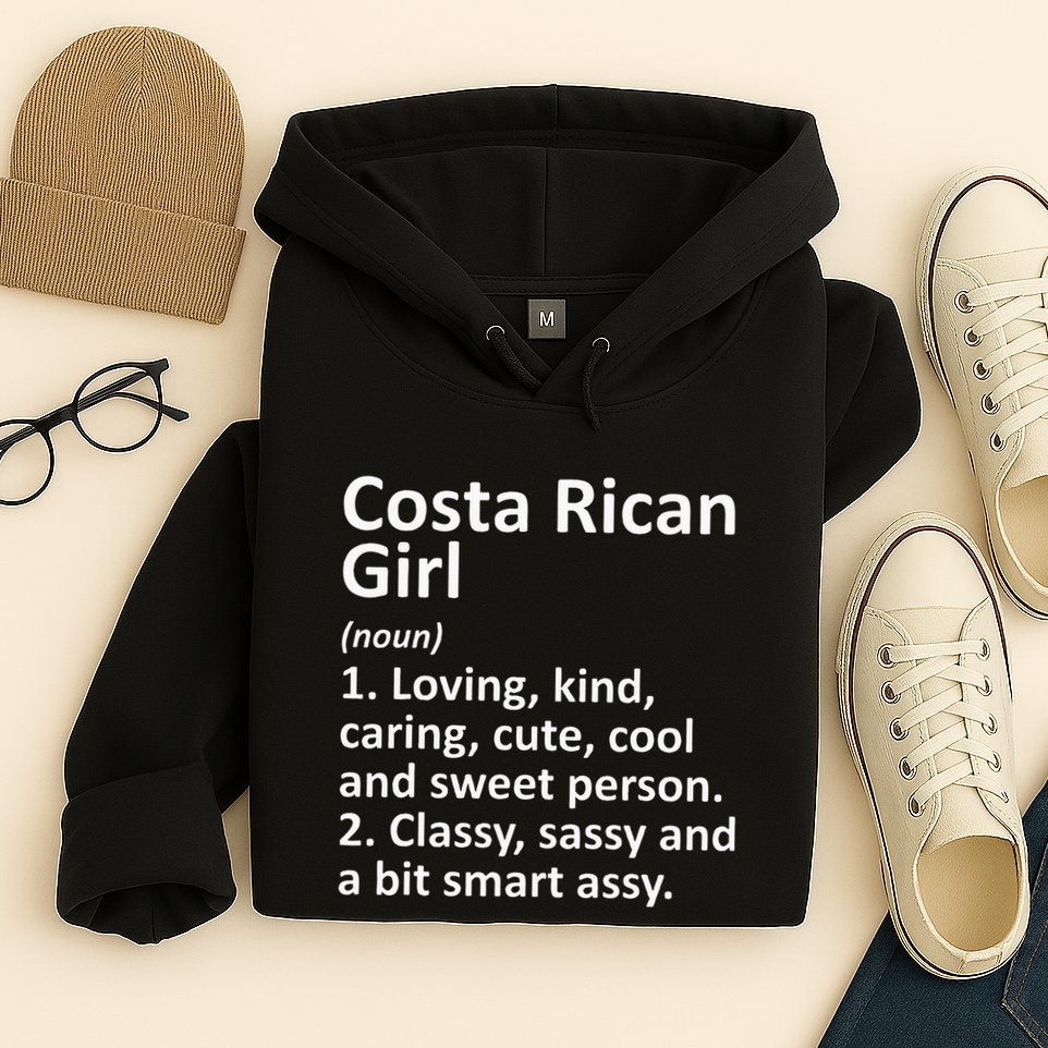 COSTA RICAN GIRL COSTA RICA Gift Funny Country Roots Descent Hoodie